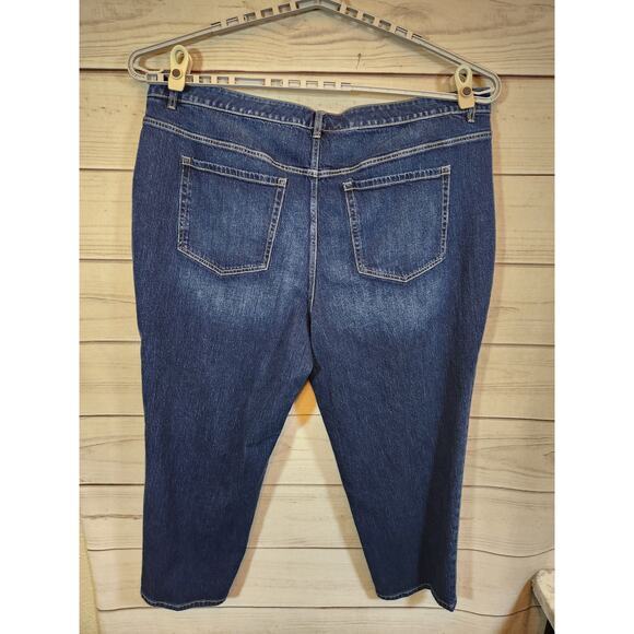 Lane Bryant Women's Blue Dark Wash Mid Rise Boyfriend Denim Jeans Size 28 - Picture 2 of 8